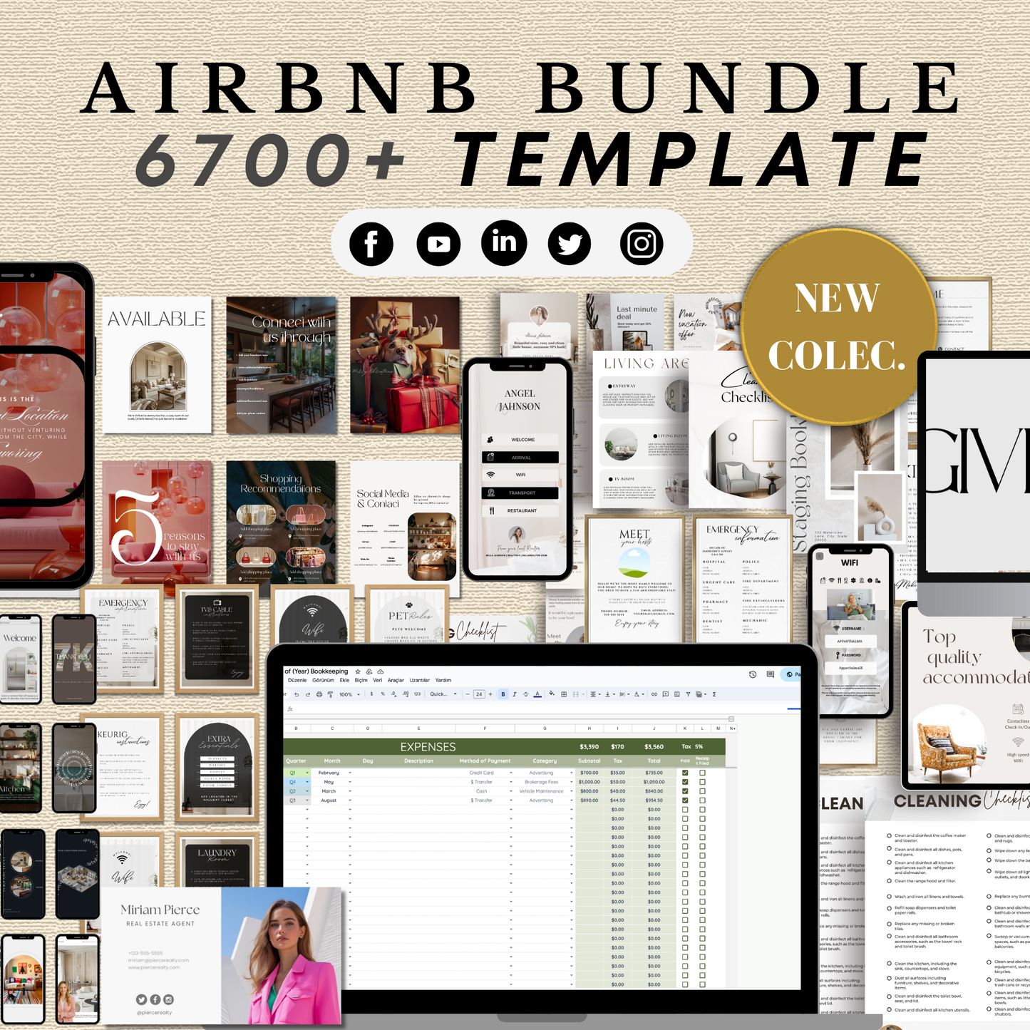 Airbnb Host Welcome Book Template Airbnb template, Editable Airbnb Signs, Cleaning Checklists, Airbnb Printables, VRBO host bundle
