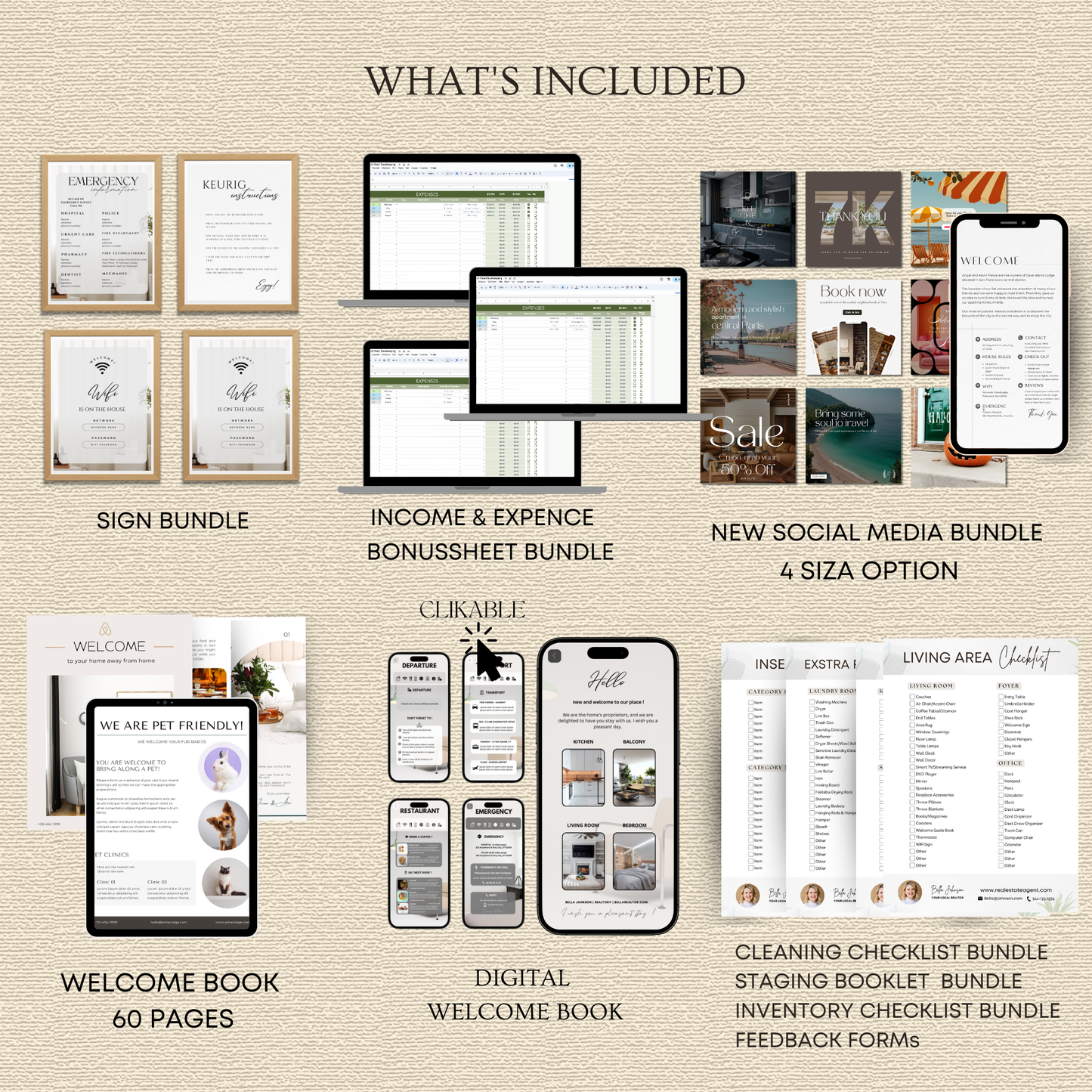 Airbnb Host Welcome Book Template Airbnb template, Editable Airbnb Signs, Cleaning Checklists, Airbnb Printables, VRBO host bundle